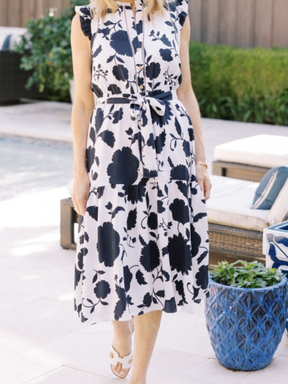 Ann Taylor Midi Floral Belted dress